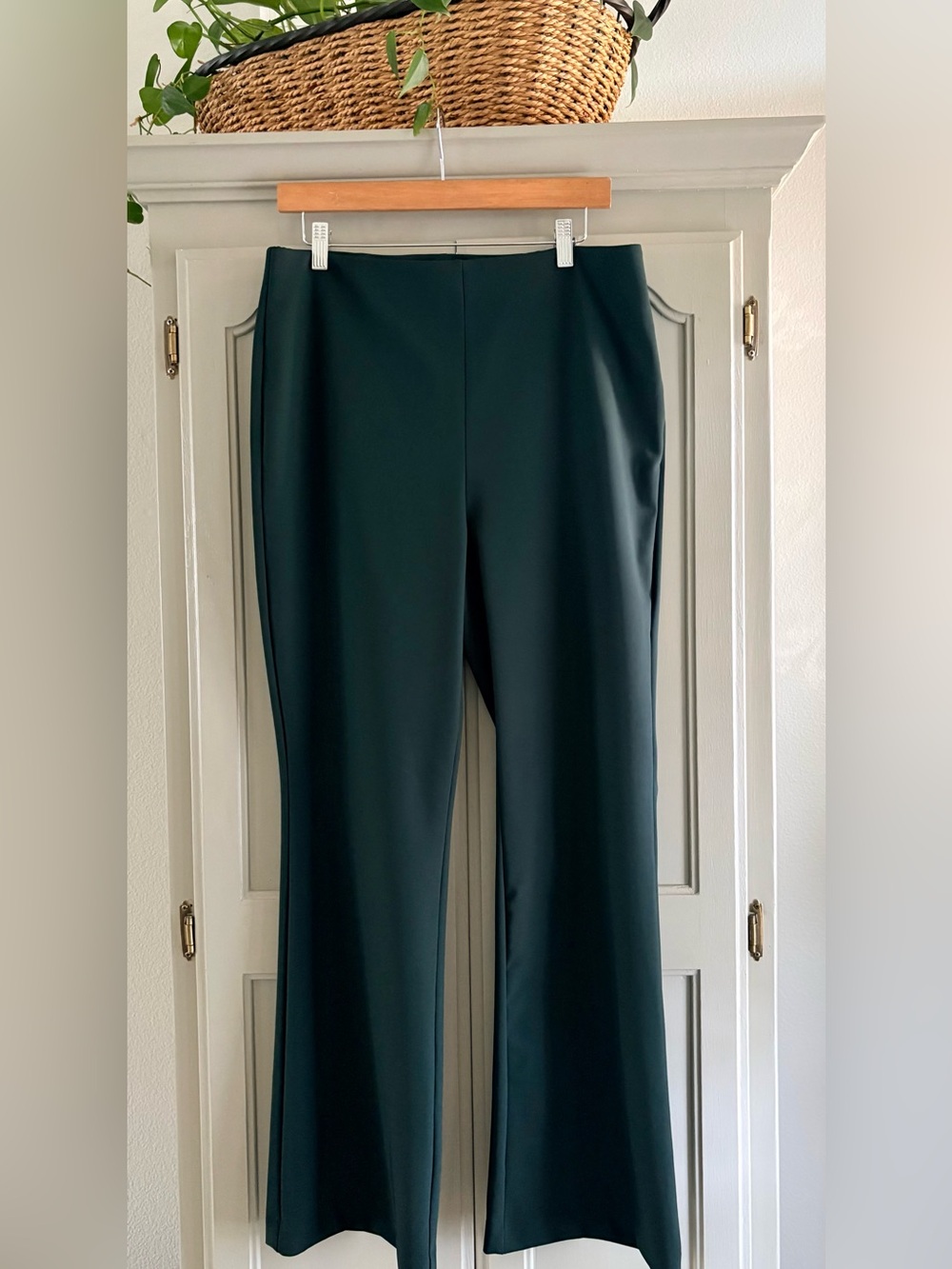 RACHEL ZOE High Rise Wide Leg Pull On Pant | Forest Green | Size 10